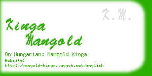 kinga mangold business card